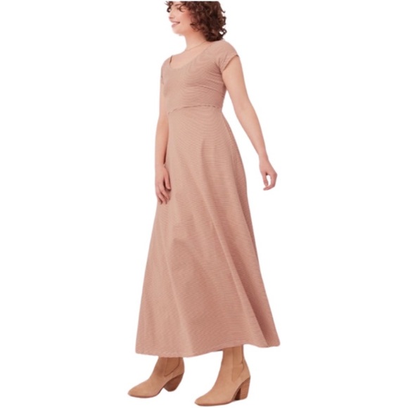 Pact Dresses & Skirts - Pact Organic Cotton Striped Back Cutout Maxi Dress